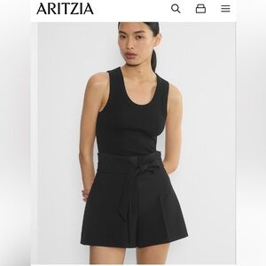 Wilfred Black High Waist Shorts with Flared Silhouette